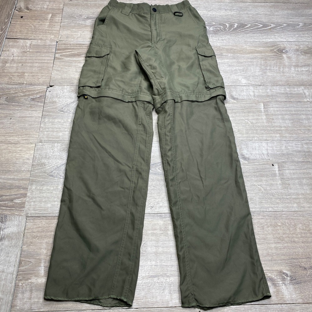 Boy Scouts of America Switchbacks Pants Boys XS Green‎ Cargo Convertible Hiking